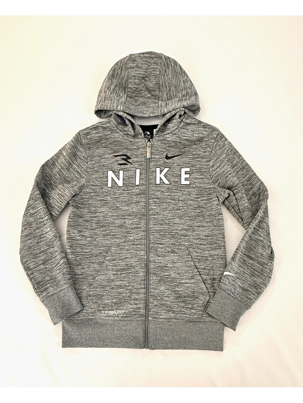 Nike 3BRAND Russell Wilson Boys Full Zip Hoodie Gray M 10-12